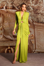 Lade Bild in die Galerieansicht, Naomi V-neck Long Sleeves Maxi Dress