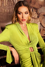 Lade Bild in die Galerieansicht, Naomi V-neck Long Sleeves Maxi Dress
