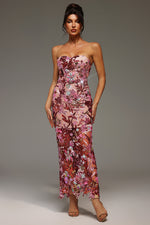 Load image into Gallery viewer, Lilya Off-the-Shoulder Embroidery Sequin Maxi Dress