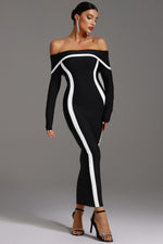 Lade Bild in die Galerieansicht, Hilda Off-the-Shoulder Long Sleeve Maxi Dress