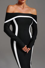 Lade Bild in die Galerieansicht, Hilda Off-the-Shoulder Long Sleeve Maxi Dress