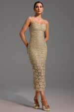 Load image into Gallery viewer, Lelia Sleeveless Hollow Out Slit Midi Dress