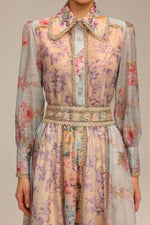 Charger l'image dans la visionneuse de la Galerie, Ruby Long Sleeve Floral Printed Lace Top And Skirt Two-Piece Set