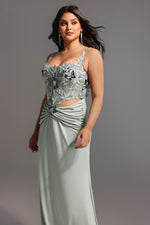 Load image into Gallery viewer, Valery Diamond Fishtail Maxi Dress