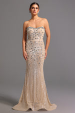 Load image into Gallery viewer, Kori Strapless Diamond Sequins Maxi Dress