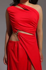 Load image into Gallery viewer, Xlyia High Slit Hollowed-out Maxi Dress