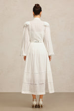 Load image into Gallery viewer, Ditala Long Sleeves Lace Folds Top And Skirt Two-Piece Set