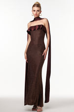 Load image into Gallery viewer, Zainab Elegant Contour Rhinestone Knit Maxi Dress
