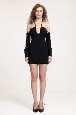 Load image into Gallery viewer, Cut-Out Halter Cold-Shoulder Mini Dress