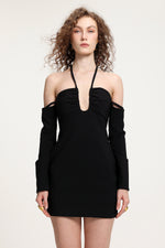 Load image into Gallery viewer, Cut-Out Halter Cold-Shoulder Mini Dress