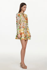 Load image into Gallery viewer, Vicky Romantic Tailored Long Sleeve Embroidered Floral Mini Dress