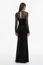 Lade Bild in die Galerieansicht, Rae Elegant Contour Long Sleeve High Slit Velvet Maxi Dress