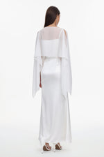 Load image into Gallery viewer, Sinai Elegant Flowy Sleeveless Chiffon Cape Maxi Dress