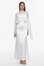Load image into Gallery viewer, Sinai Elegant Flowy Sleeveless Chiffon Cape Maxi Dress
