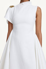 Load image into Gallery viewer, Weren Elegant Contour High Neck Asymmetric Maxi Dress
