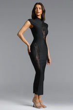 Load image into Gallery viewer, Rotte Sexy Contour Sleeveless Lace Bandage Maxi Dress