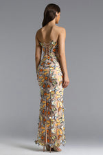 Load image into Gallery viewer, Karina Elegant Contour Strapless Butterfly Maxi Dress