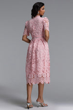 Load image into Gallery viewer, Valema Resort Flowy Short Sleeve Floral Lace Midi Dress