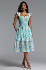Load image into Gallery viewer, Myla Resort Flowy Sleeveless Ruffle Floral Print Woven Midi Dress