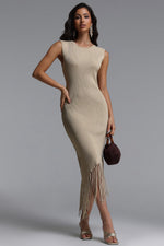 Load image into Gallery viewer, Garela Elegant Contour Round Neck Sleeveless Knit Maxi Dress