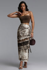 Load image into Gallery viewer, Zavan Resort Flowy Sleeveless Knit Top And Print Woven Skirt Two Piece Set