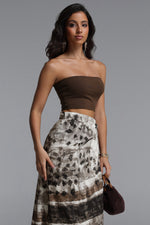 Load image into Gallery viewer, Zavan Resort Flowy Sleeveless Knit Top And Print Woven Skirt Two Piece Set