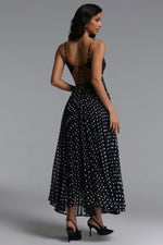 Load image into Gallery viewer, Loka Resort Flowy Sleeveless Cut Out Pleated Polka Dot Woven Maxi Dress