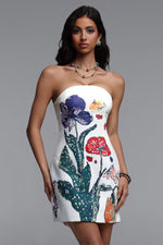 Load image into Gallery viewer, Enid Resort Cinched Sleeveless Floral Print Woven Mini Dress