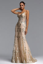 Lade Bild in die Galerieansicht, Miriam Elegant Contour V Neck Sequin Maxi Dress