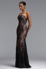 Load image into Gallery viewer, Scarlett Sexy Contour Strapless Lace Bandage Maxi Dress