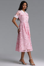 Load image into Gallery viewer, Sagona Classic Tailored Short Sleeve Rhinestone Floral Lace Maxi Dress