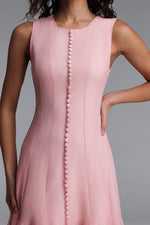 Charger l'image dans la visionneuse de la Galerie, Ethel Resort Flowy Round Neck Sleeveless Ruffle Chiffon Maxi Dress