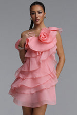 Load image into Gallery viewer, Juhly Chic Flowy Sleeveless Floral Ruffle Tiered Tulle Mini Dress