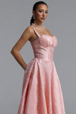 Load image into Gallery viewer, Sliya Elegant Tailored Sleeveless Jacquard Satin Maxi Dress