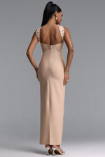 Charger l'image dans la visionneuse de la Galerie, Nesya Sleeveless Pearl Bandage Nude Maxi Dress