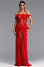 Charger l'image dans la visionneuse de la Galerie, Fredrika Sexy Halter Off Shoulder Ruffle Lace Maxi Dress