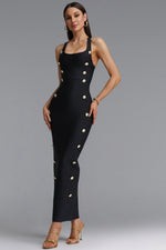 Charger l'image dans la visionneuse de la Galerie, Giacinta Halter Bandage Maxi Dress - Black
