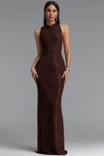 Load image into Gallery viewer, Dorothea Minimalist Contour Sleeveless Rhinestone Knitted Maxi Dress