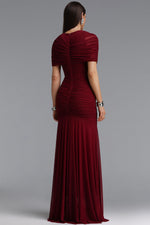 Lade Bild in die Galerieansicht, Tiza Elegant Sophisticated Draped Ruched Knitted Maxi Dress