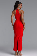 Charger l'image dans la visionneuse de la Galerie, Zaniyah Glamorous Contour Halter Sweetheart Crystal Bandage Maxi Dress