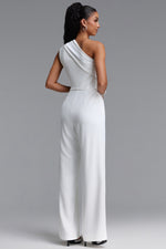 Lade Bild in die Galerieansicht, Lexy Elegant One Shoulder Knot Pleated Long Jumpsuit