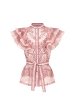 Load image into Gallery viewer, Kimivi Sleeveless Floral Printed Shirt Two-Piece Set