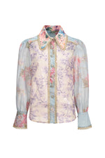Charger l'image dans la visionneuse de la Galerie, Ruby Long Sleeve Floral Printed Lace Top And Skirt Two-Piece Set