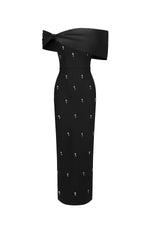 Lade Bild in die Galerieansicht, Palez Sleeveless One Shoulder Diamond Bow Bandage Maxi Dress