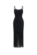 Load image into Gallery viewer, Demere Chic Contour Fringe Bandage Maxi Dress