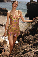 Lade Bild in die Galerieansicht, Magdalena Romantic Multicolor Floral Spaghetti Strap Floral Mini Dress