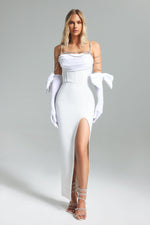Charger l'image dans la visionneuse de la Galerie, Pola Bow Velvet Diamante Chain Dress