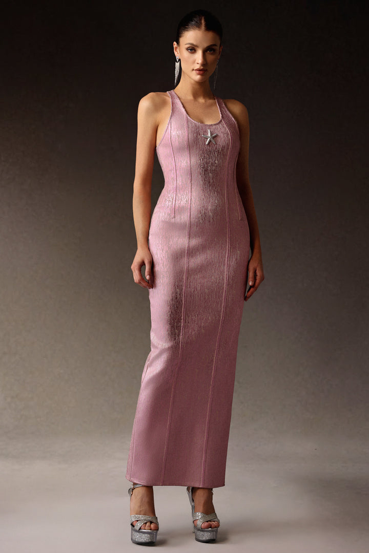 Verues Sleeveless Starfish Bandage Maxi Dress