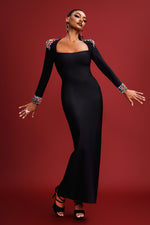 Load image into Gallery viewer, Niaca Rhinestones Bandage Midi Dress