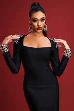 Lade Bild in die Galerieansicht, Niaca Rhinestones Bandage Midikleid